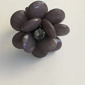 Purple/gray flower ring